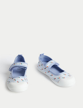Kids' Canvas Riptape Trainers (4 Small - 2 Large) Image 2 of 4