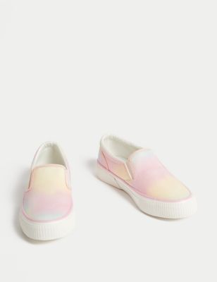 Kids' Canvas Tie Dye Slip-On Trainers (1 Large-6 Large) Image 2 of 4