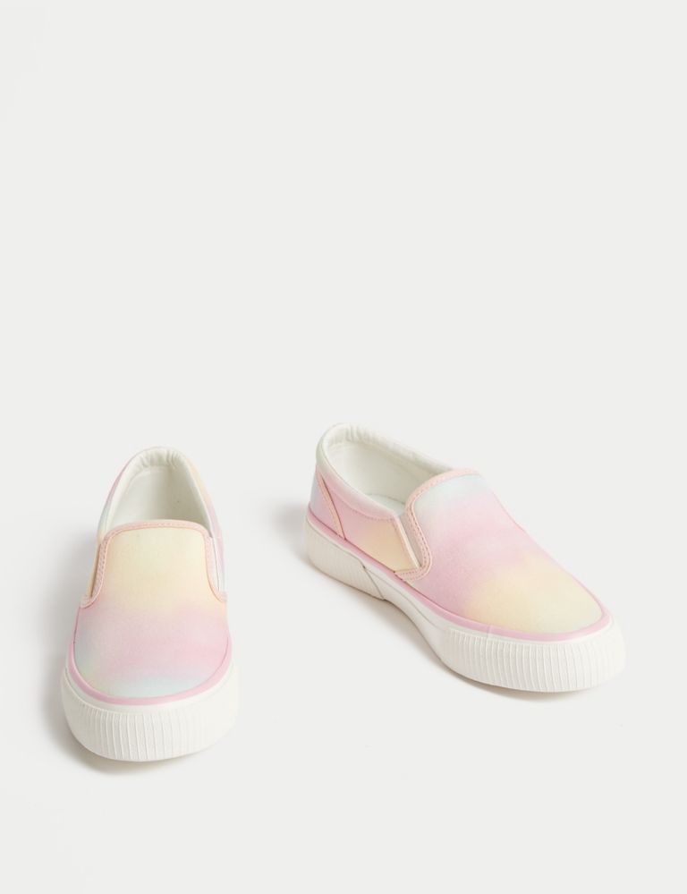 Kids' Canvas Tie Dye Slip-On Trainers (1 Large-6 Large) 2 of 4