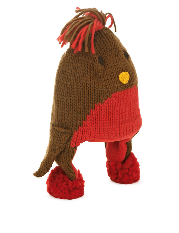 Kids' Christmas Robin Trapper Hat Image 1 of 1