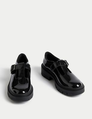 Kids' Chunky T Bar Leather School Shoes (2.5 Small - 7 Large) Image 2 of 4