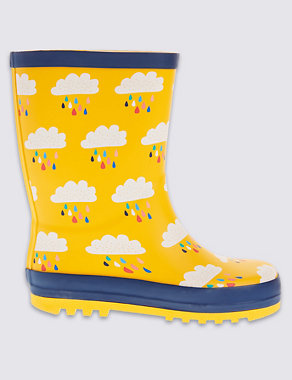 Kids' Cloud Print Wellington Boots Image 2 of 5