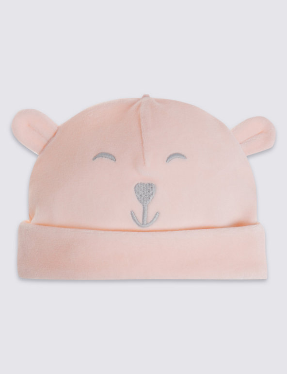 Kids' Cotton Rich Bear Velour Hat Image 1 of 1