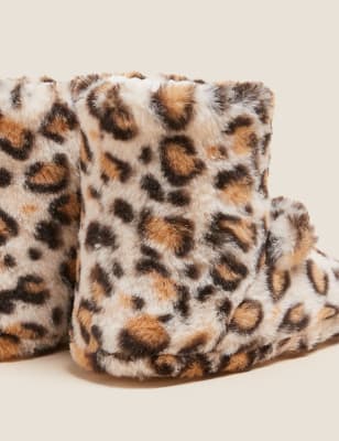 slipper boots leopard print