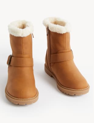 Childrens faux fur hot sale boots