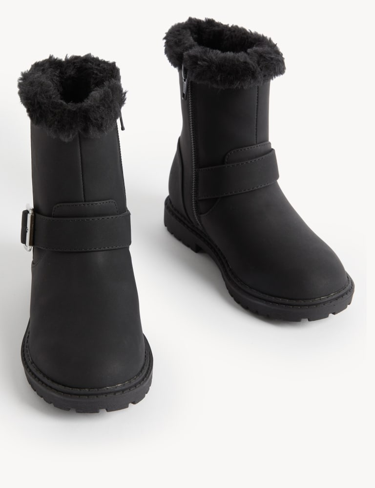 Ladies black fur sale lined boots