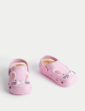 Kids' Faux Fur Lined Bunny Clogs (4 Small - 2 Large) Image 2 of 4