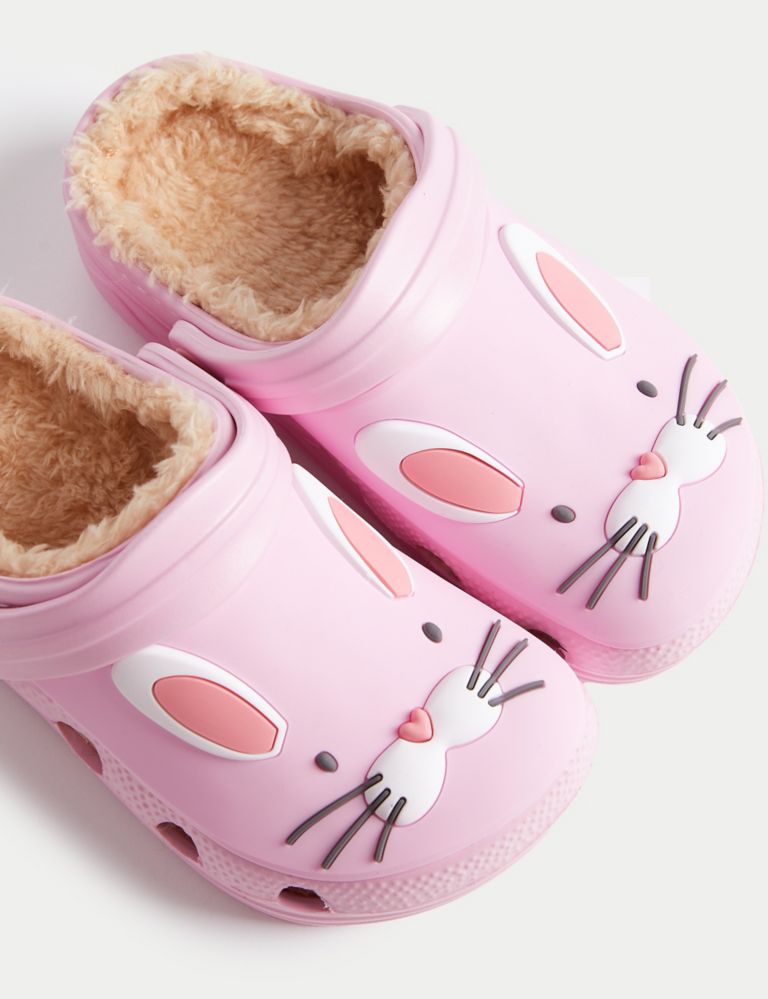 Kids' Faux Fur Lined Bunny Clogs (4 Small - 2 Large) 3 of 4