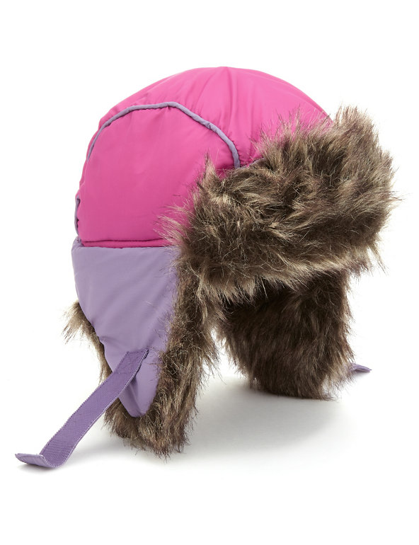 Kids' Faux Fur Padded 2 Tone Trapper Hat with Stormwear™ Image 1 of 2