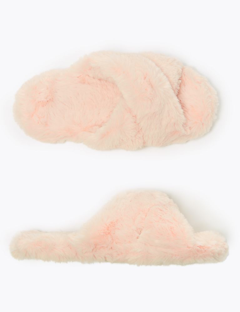 Kids’ Faux Fur Slider Slippers (13 Small - 6 Large) 2 of 5