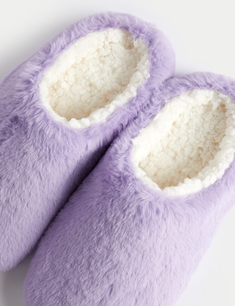 Kids Faux Fur Slippers 13 Small 6 Large M S Collection M S