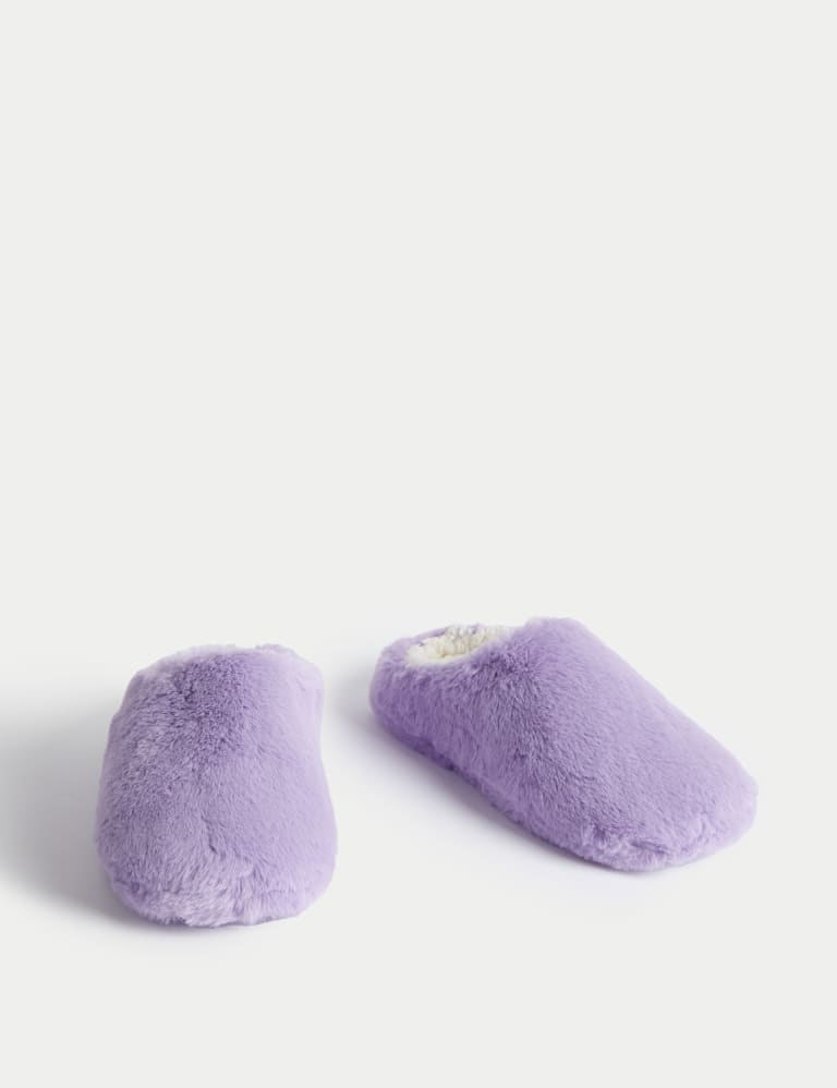 Kids' Faux Fur Slippers (13 Small - 6 Large) 2 of 4