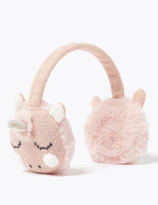 Kids Faux Fur Unicorn Ear Muffs M S