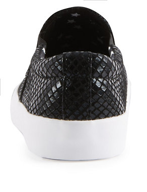 Kids' Faux Snakeskin Slip-On Trainers Image 2 of 4