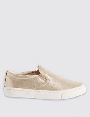 Kids' Faux Snakeskin Slip-On Trainers Image 2 of 6