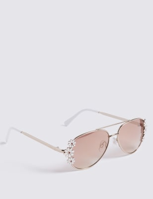 Flower cheap aviator sunglasses