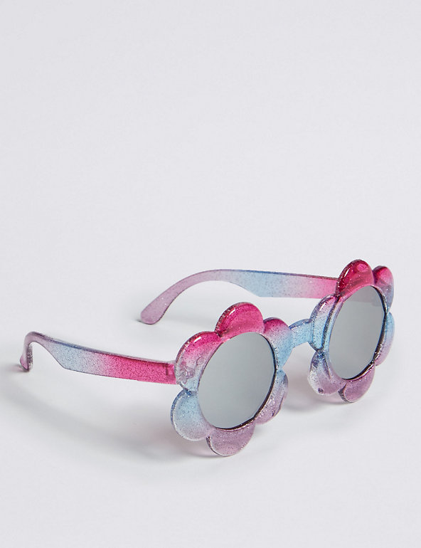 Kids' Floral Frame Glitter Sunglasses (3-6 Years) Image 1 of 2