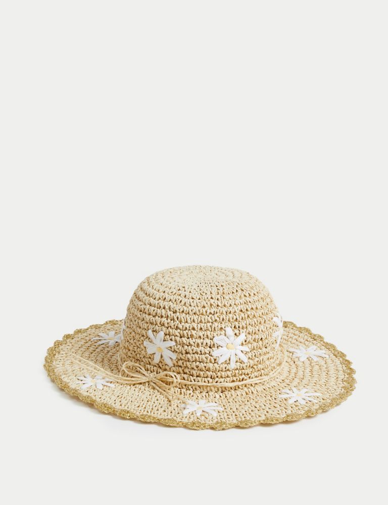 Marks & Spencer Kids' Pure Cotton Sun Hat (12 Months - 13 Years) - Light Rose - 18-36