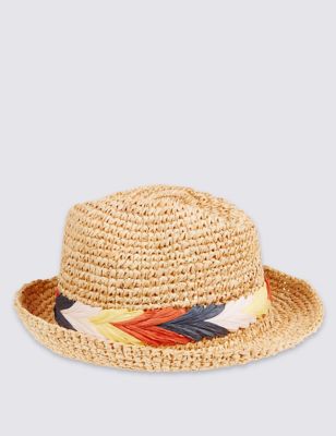 Kids’ Foldable Straw Trilby Hat Image 1 of 1