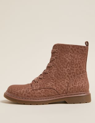 m and s leopard print boots
