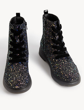Kids' Freshfeet™ Glitter Ankle Boots (13 Small - 6 Large) Image 2 of 4