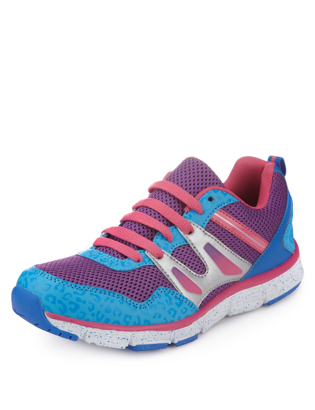 Kids' Freshfeet™ Lightweight Lace Up Trainers with Silver Technology 2 of 5