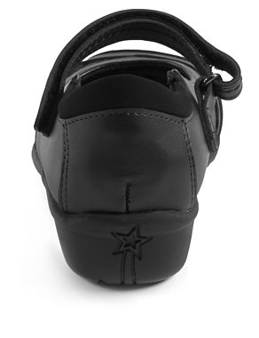 Kids' Freshfeet™ Scuff Resistant Coated Leather Cross Bar School Shoes with Silver Technology Image 2 of 4