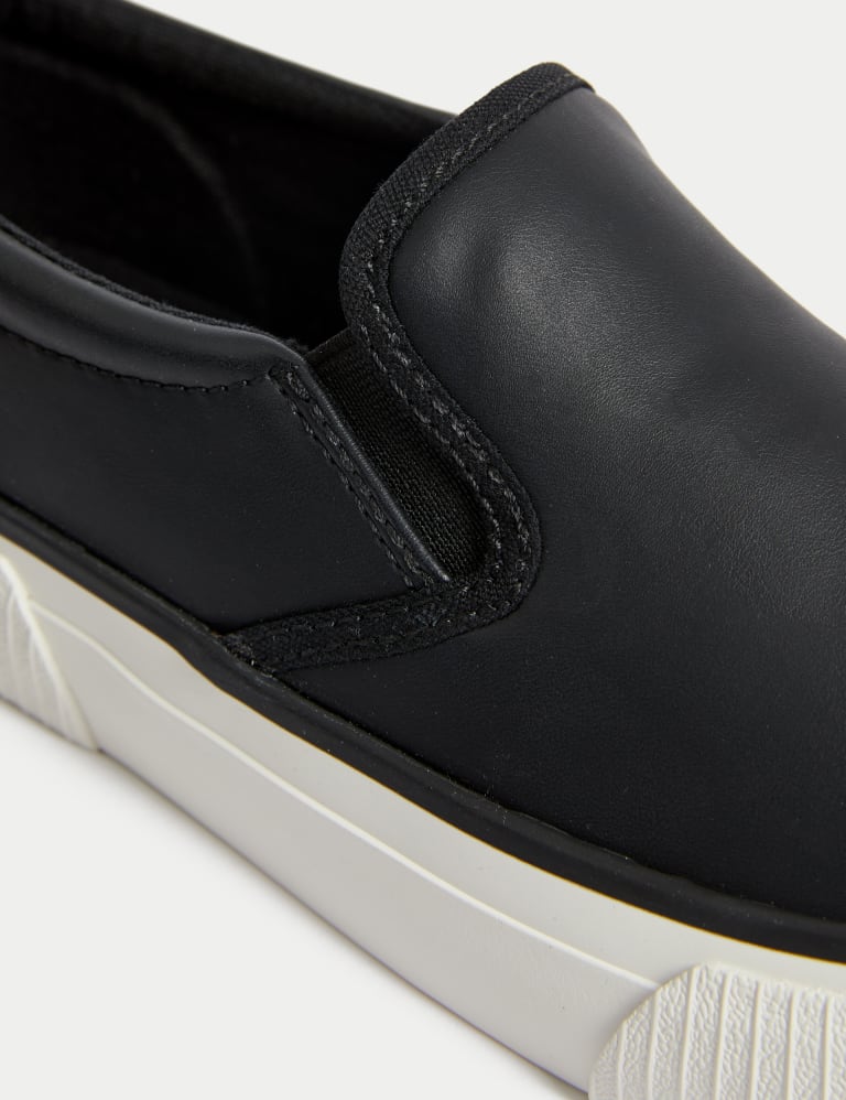 Vans leather hotsell slip on kids