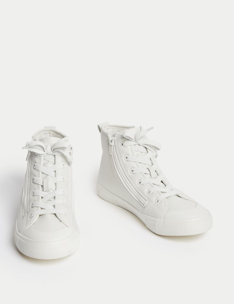 Kids white high sales top sneakers