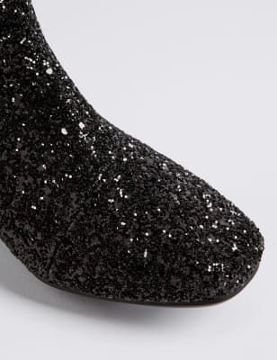 Black glitter hotsell ankle boots