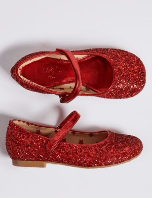 red glitter shoes