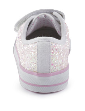 Kids' Glitter Effect Riptape Low Top Trainers Image 2 of 4