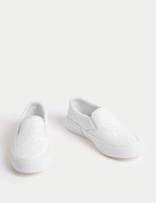 Kids' Glitter Slip-On Trainers (1 Large - 6 Large) Image 2 of 4