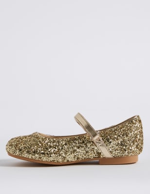 Childrens gold deals glitter shoes