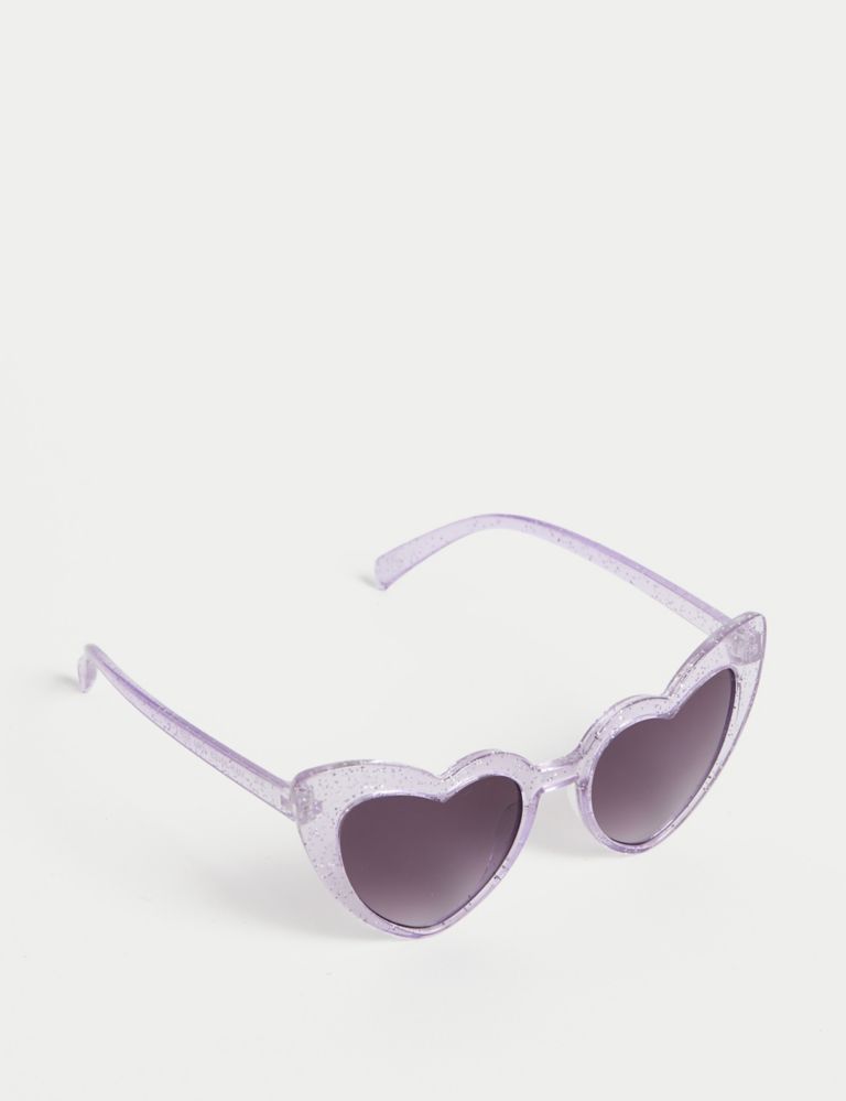 Kids' Heart Glitter Sunglasses (S-L) 2 of 2