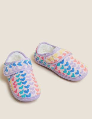 Kids’ Heart Riptape Slippers (3 Small - 12 Small) Image 2 of 4