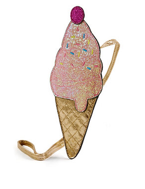 Kids' Ice Cream Sparkle Effect Cross Body Bag Image 2 of 3