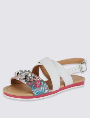 Jewel embellished best sale slide sandals