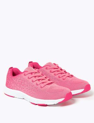 pink knitted trainers