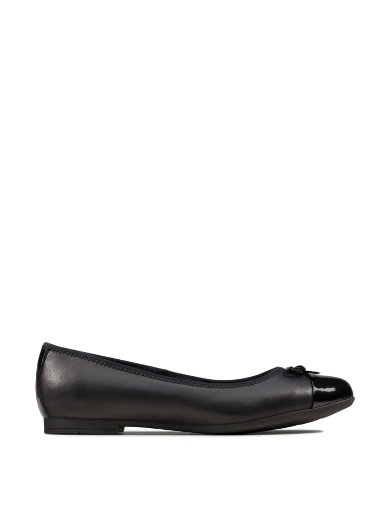 Kids' Leather Bow Ballet Pumps (3 Small - 5½ Small) 1 of 7