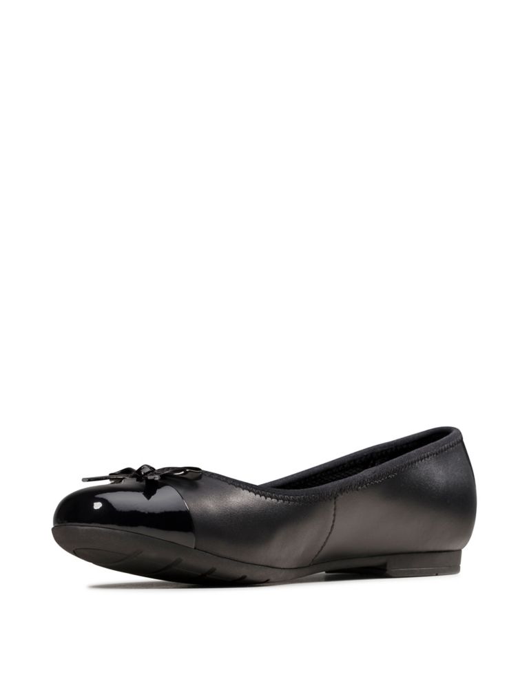 Kids' Leather Bow Ballet Pumps (3 Small - 5½ Small) 3 of 7