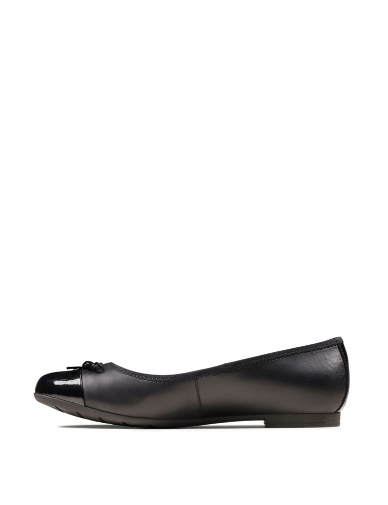 Kids' Leather Bow Ballet Pumps (3 Small - 5½ Small) 6 of 7