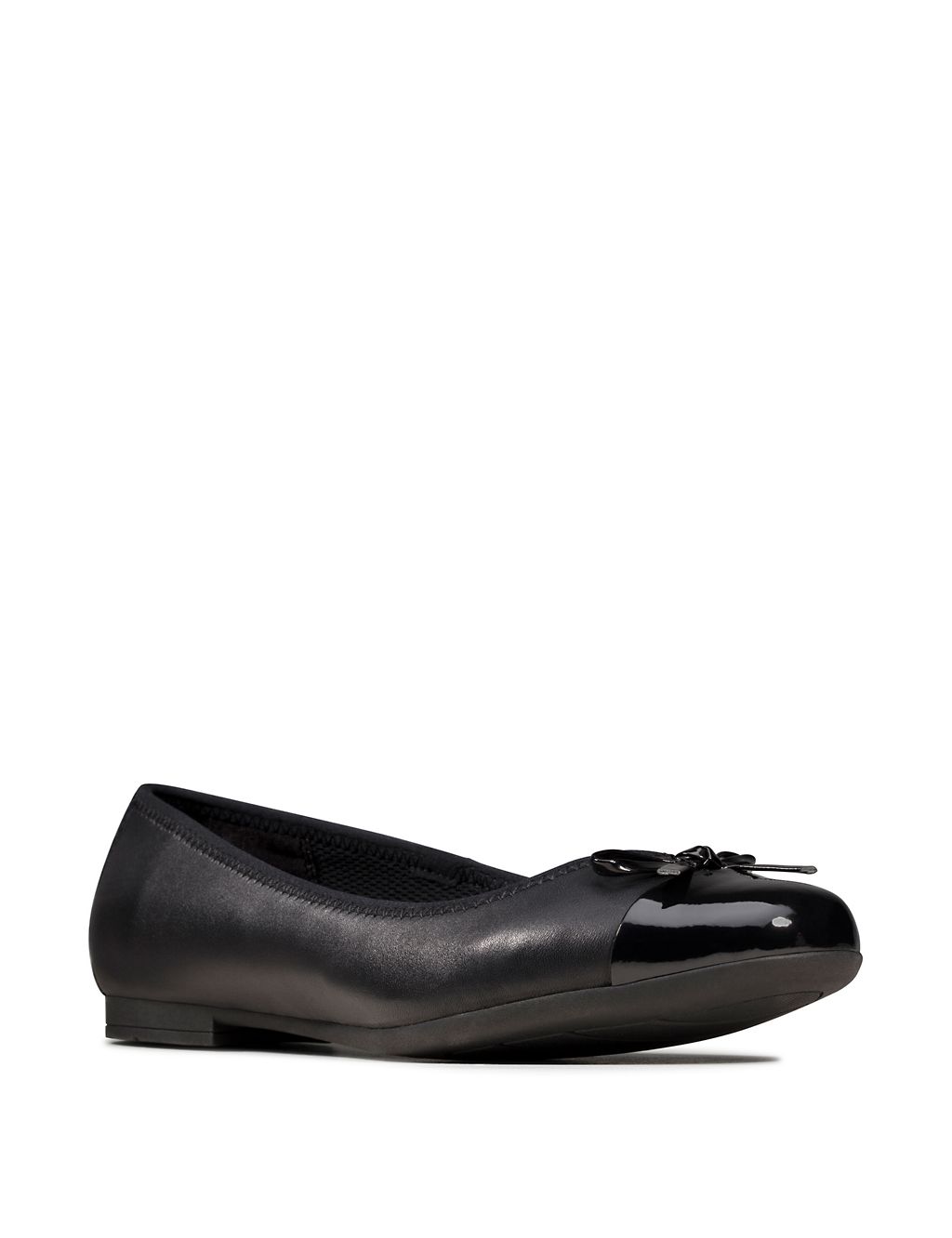Kids' Leather Bow Ballet Pumps (3 Small - 5½ Small) 1 of 7