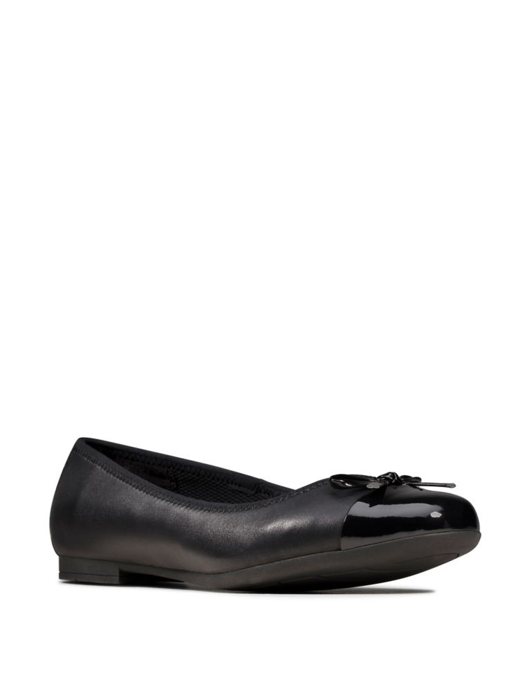 Kids' Leather Bow Ballet Pumps (3 Small - 5½ Small) 2 of 7