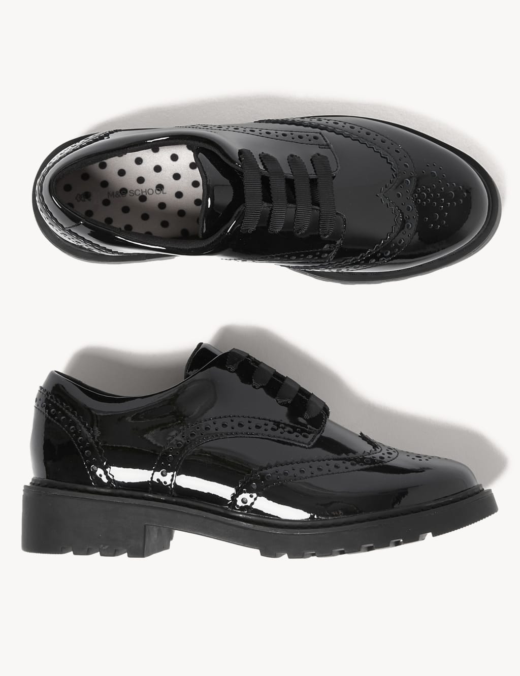 Kids' Leather Brogue School Shoes (13 Small 7 Large) M&S Collection
