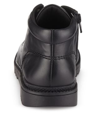 Kids' Leather Chunky Lace Ankle Boots Image 2 of 4