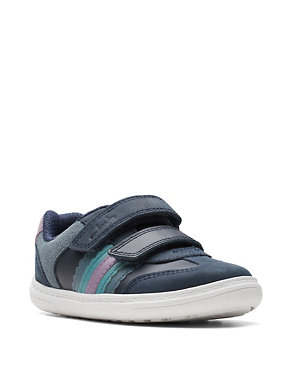 Kids' Leather Colour Block Riptape Trainers (3 Small - 6 ½ Small) Image 2 of 7