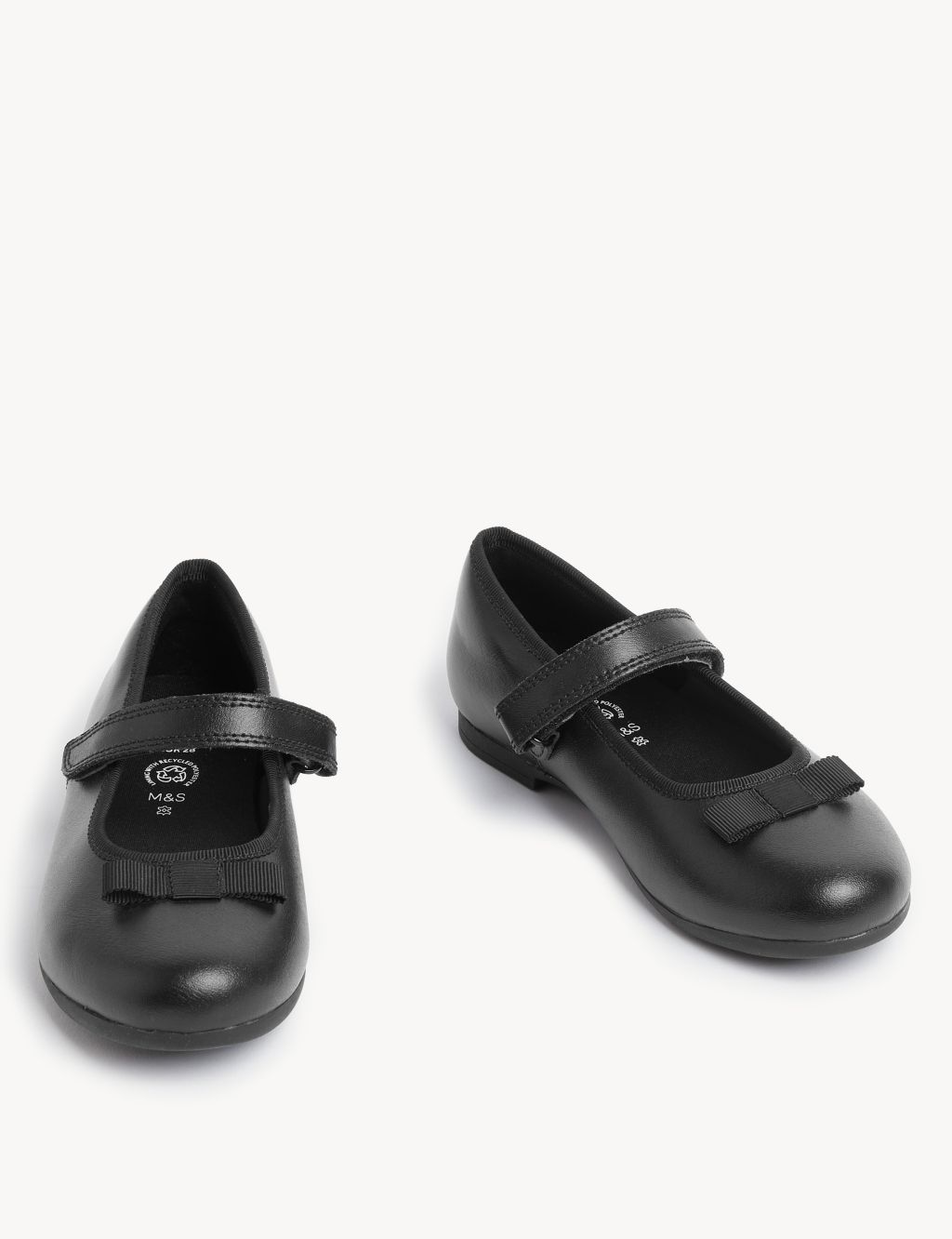 Kids’ Leather Freshfeet™ Bow School Shoes (8 Small - 2 Large) 1 of 4