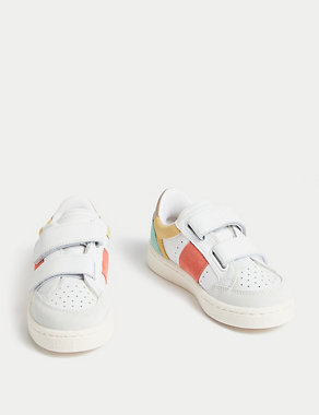 Kids' Leather Freshfeet™ Colour Block Trainers (6 Small - 2 Large) Image 2 of 4