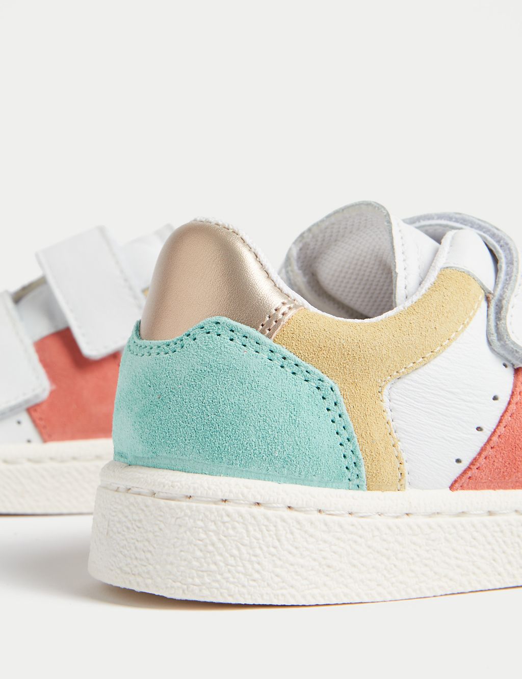 Kids' Leather Freshfeet™ Colour Block Trainers (6 Small - 2 Large) 2 of 4